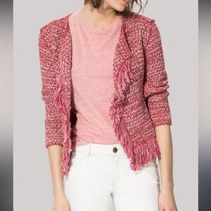 EUC MAJE
Malaga Fringe Trim Cardigan size 3 L